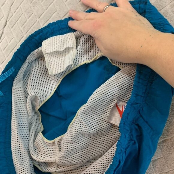 Speedo Mens 2XL Swim Trunks Blue Board Shorts Mesh Lined Inner Pocket - Picture 9 of 10